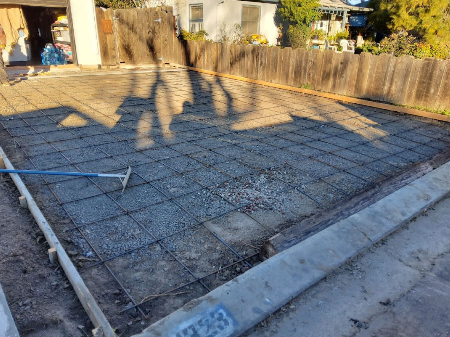 Laying foundation for concrete driveway