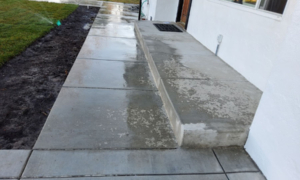 Concrete step and walkway